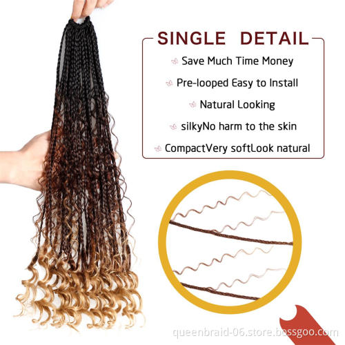 Goddess Box Senegal Twist Braids with Curly Ends Crochet Bohemian Braids Hair Hair Extensions Synthetic Braiding